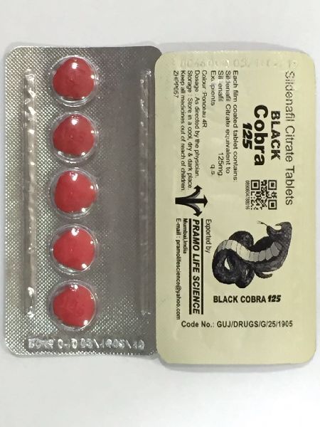 Black Cobra 125 Tablets – 125mg product packaging